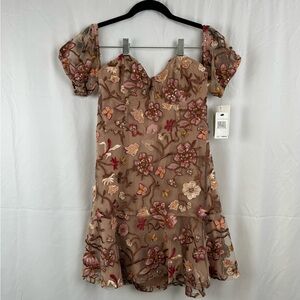 NWT - For Love & Lemons Botanic Butterflies Mini Dress - Size Large
